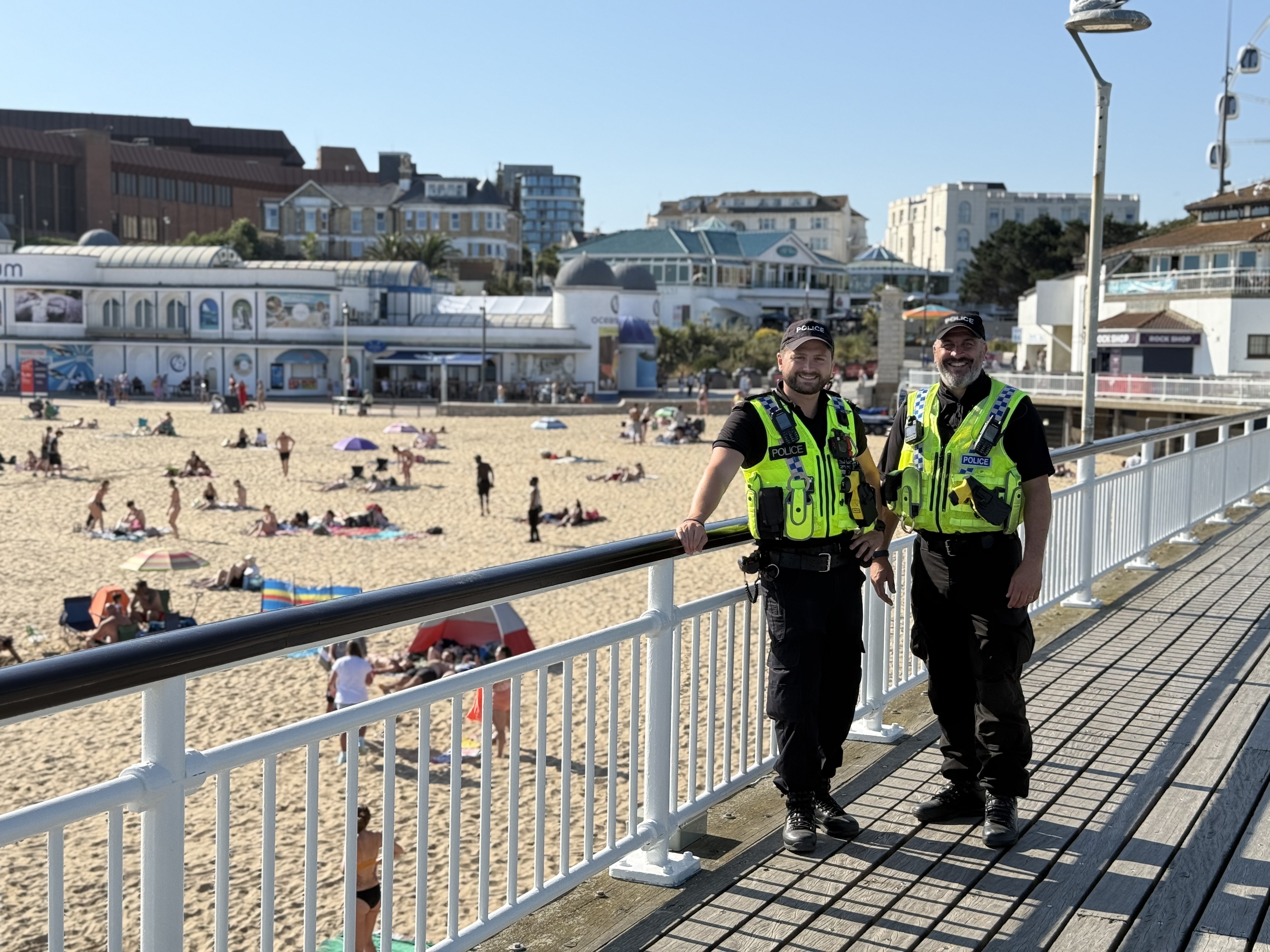 Two officers on Bournemouth pier