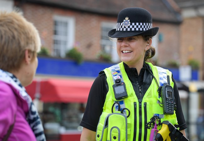 Officer talking to a member of the public