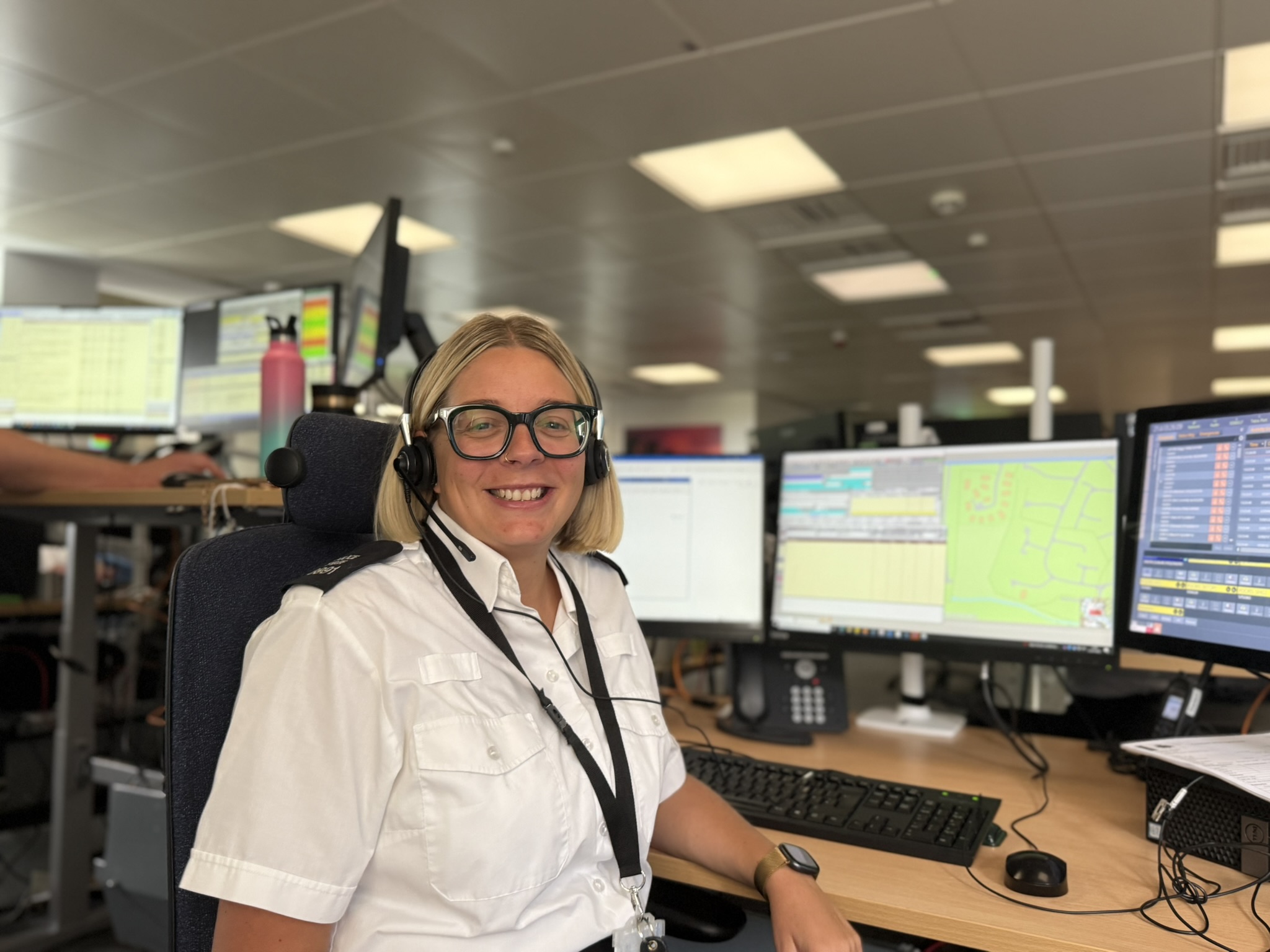 Female contact officer smiling to the camera